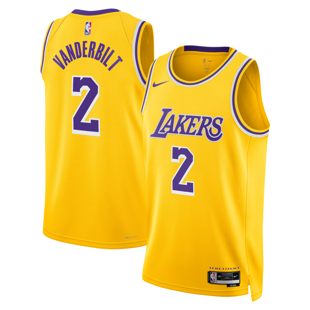 Los Angeles Lakers Icon Edition Swingman Jersey Gold Jarred Vanderbilt Unisex | Stitched Jersey RTJS 11885