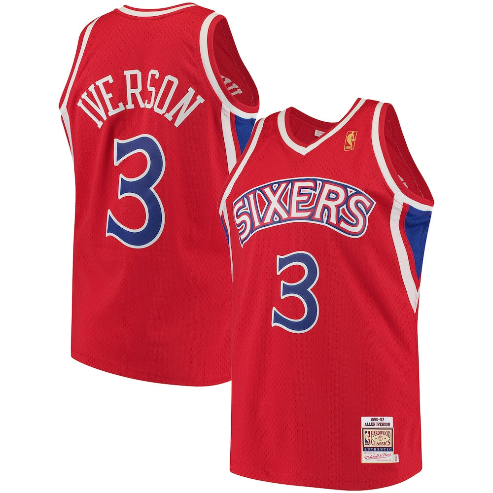 Allen Iverson Red Philadelphia 76Ers Hardwood Classics Jersey | Stitched Jersey RTJS 11884