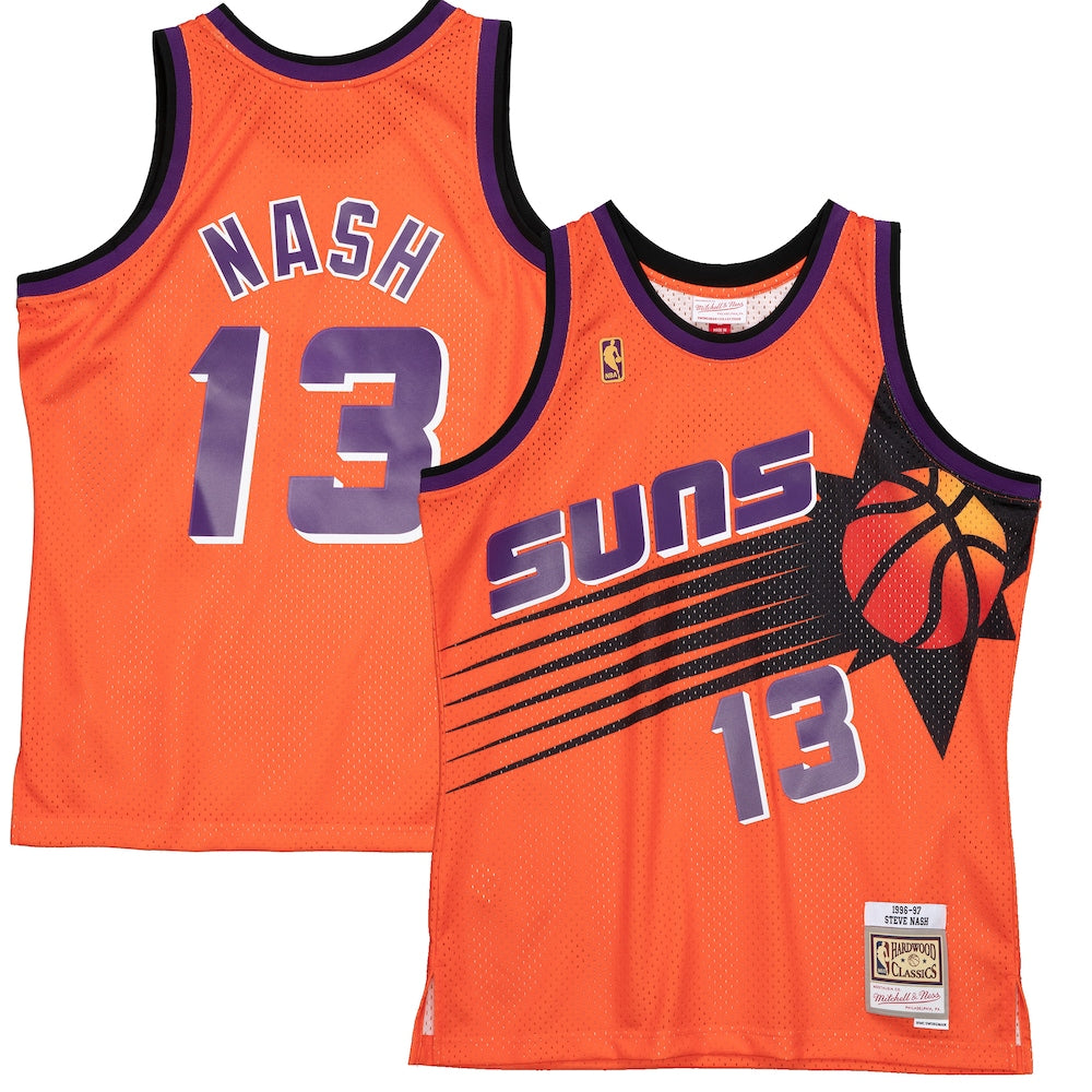 Steve Nash Orange Phoenix Suns 1996 97 Hardwood Classics Reload 20 Swingman Jersey | Stitched Jersey RTJS 11883