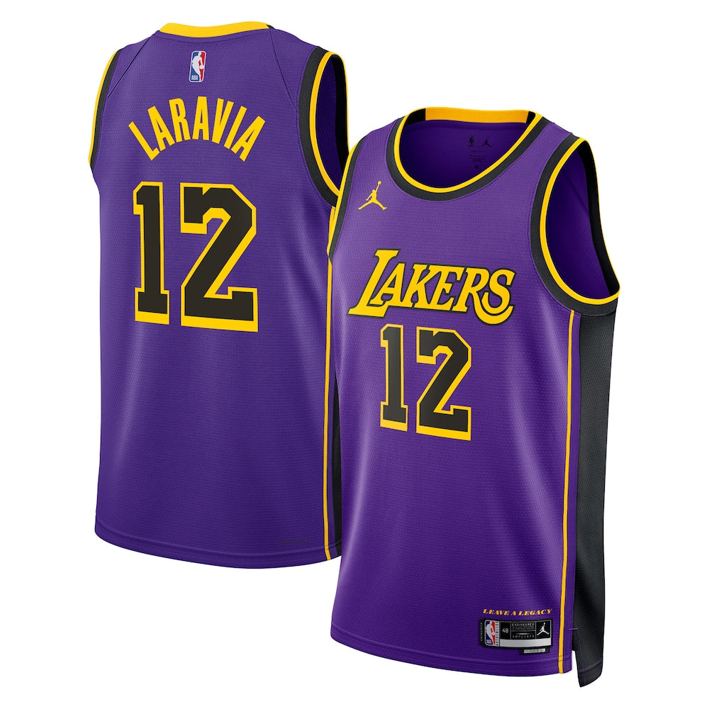 Los Angeles Lakers Jordan Brand Statement Edition Swingman Jersey Purple Jake Laravia Unisex | Stitched Jersey RTJS 11859