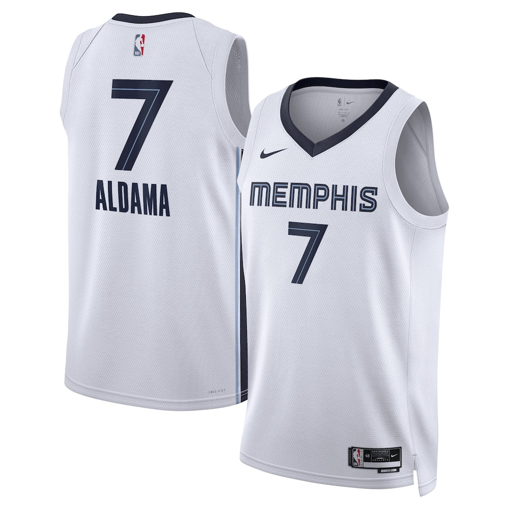 Memphis Grizzlies Association Edition Swingman Jersey White Santi Aldama Unisex | Stitched Jersey RTJS 11878