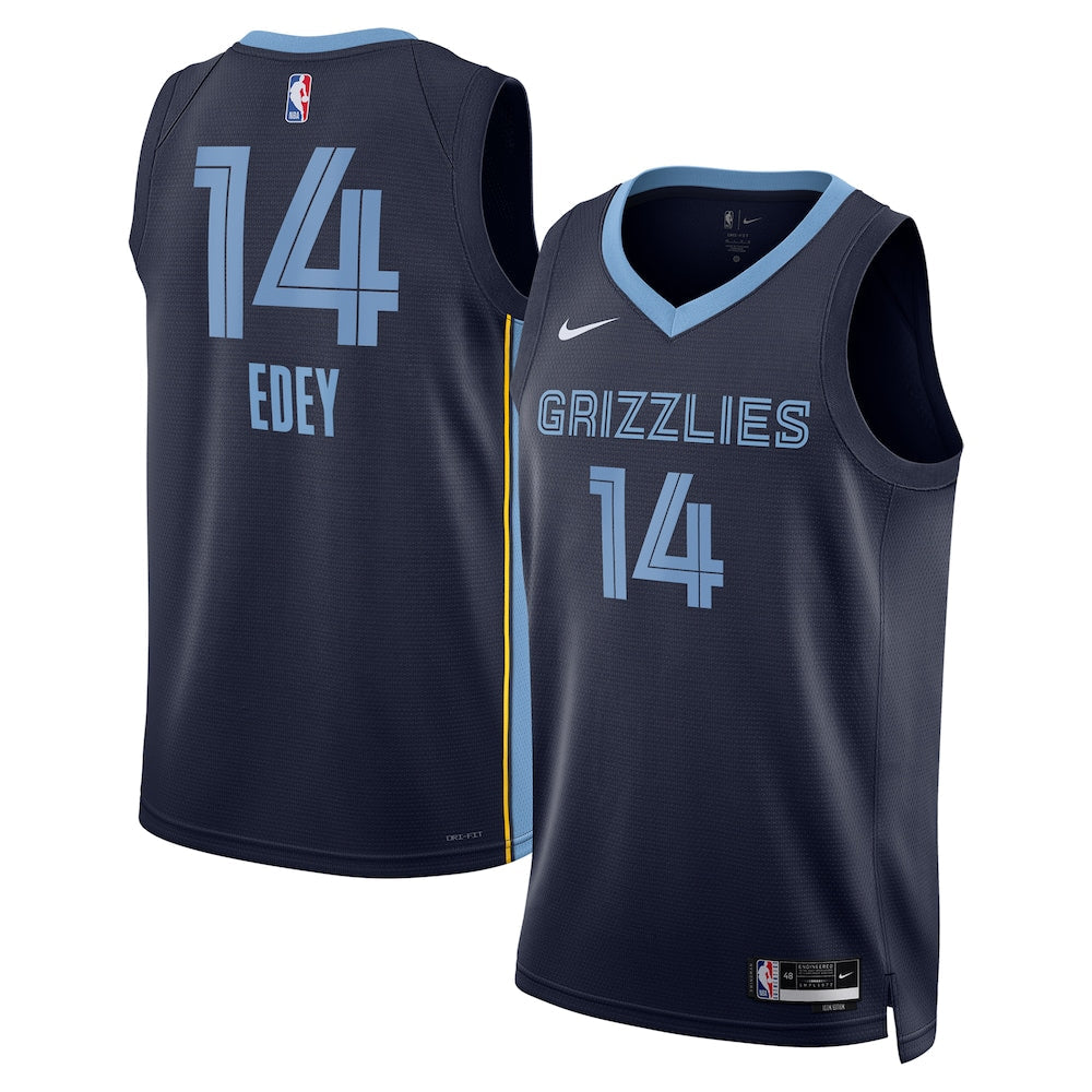 Memphis Grizzlies Icon Swingman Jersey Navy Zach Edey Unisex | Stitched Jersey RTJS 11870