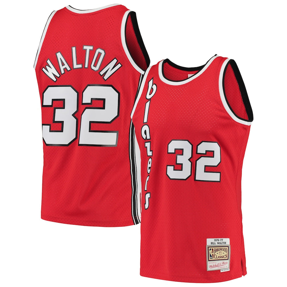 Bill Walton Red Portland Trail Blazers 1976 77 Hardwood Classics Swingman Player Jersey | Stitched Jersey RTJS 11857