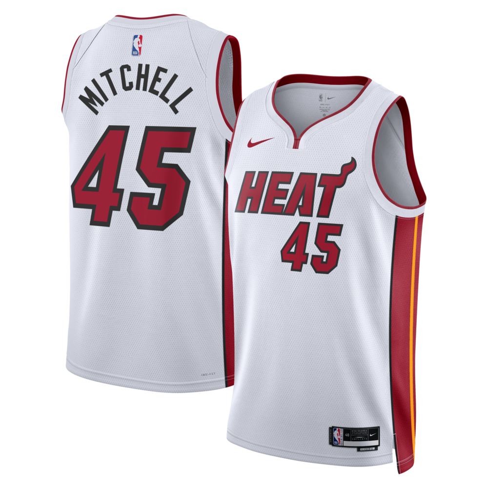 Miami Heat Association Edition Swingman Jersey White Davion Mitchell Unisex | Stitched Jersey RTJS 11848