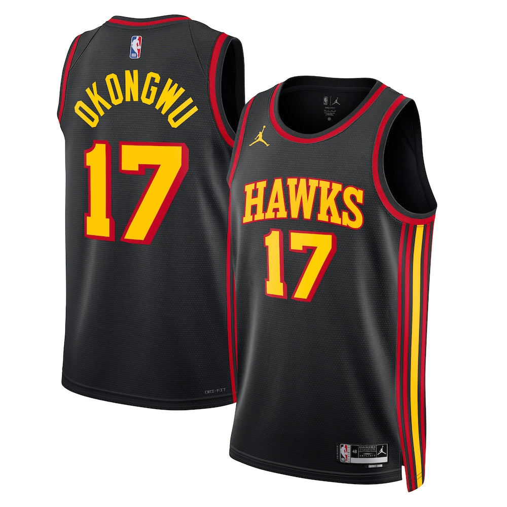 Atlanta Hawks Jordan Statement Edition Swingman Jersey Black Onyeka Okongwu Unisex | Stitched Jersey RTJS 11842