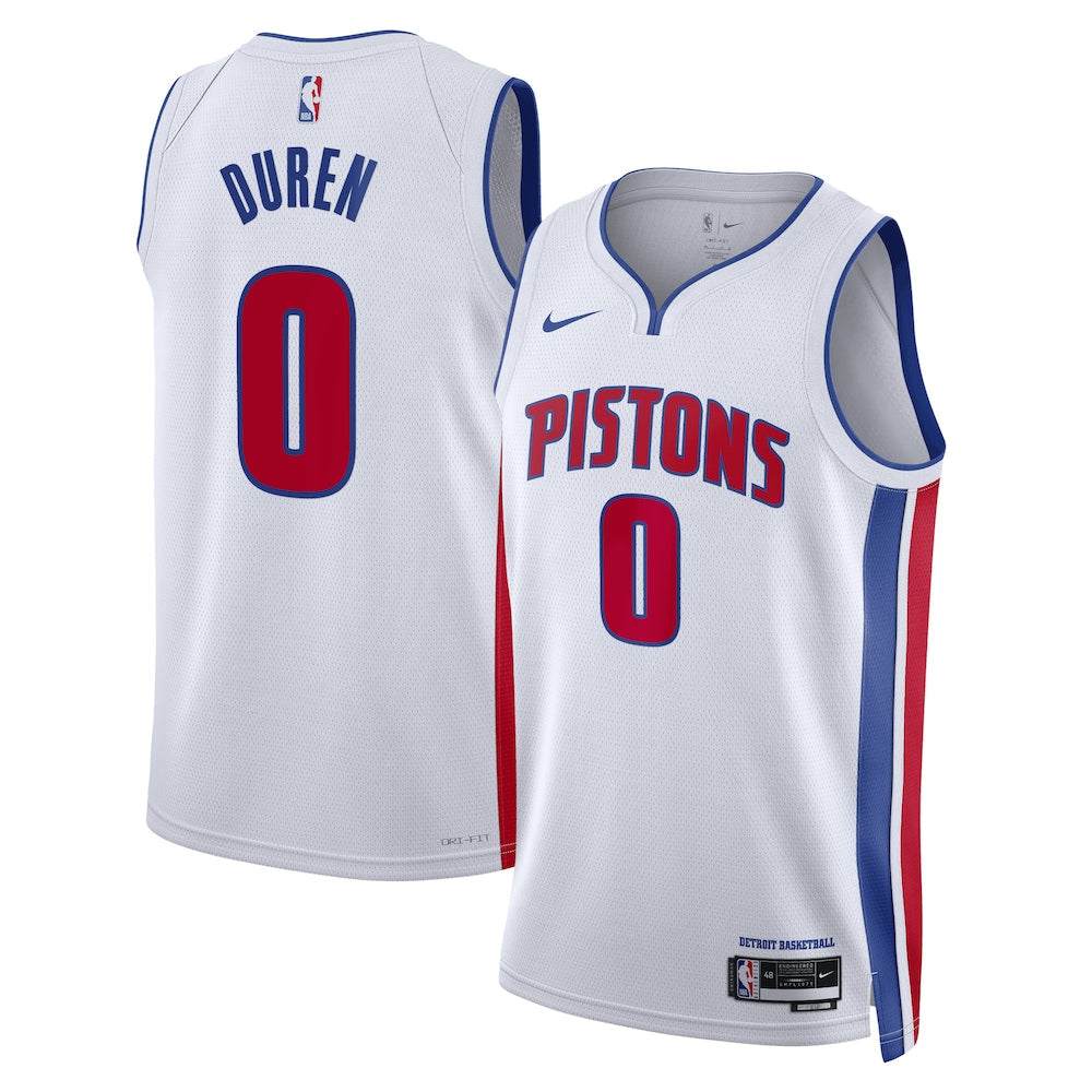 Detroit Pistons Association Edition Swingman Jersey White Jalen Duren Unisex | Stitched Jersey RTJS 11839