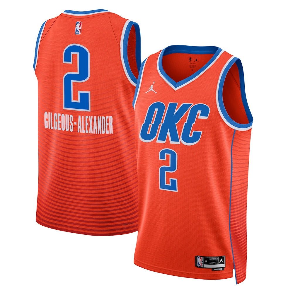 Oklahoma City Thunder Jordan Statement Edition Swingman Jersey Orange Shai Gilgeous Alexander Unisex | Stitched Jersey RTJS 11816