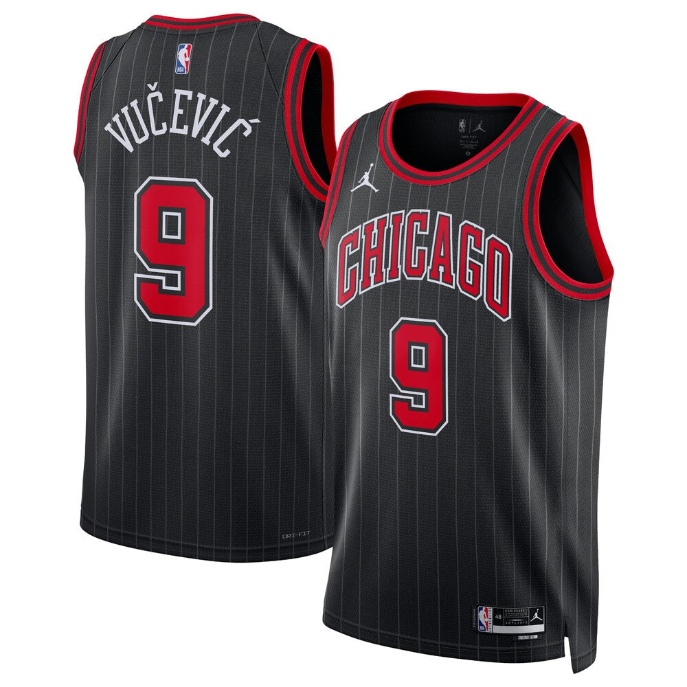 Chicago Bulls Jordan Statement Edition Swingman Jersey Black Nikola Vucevic Unisex | Stitched Jersey RTJS 11808