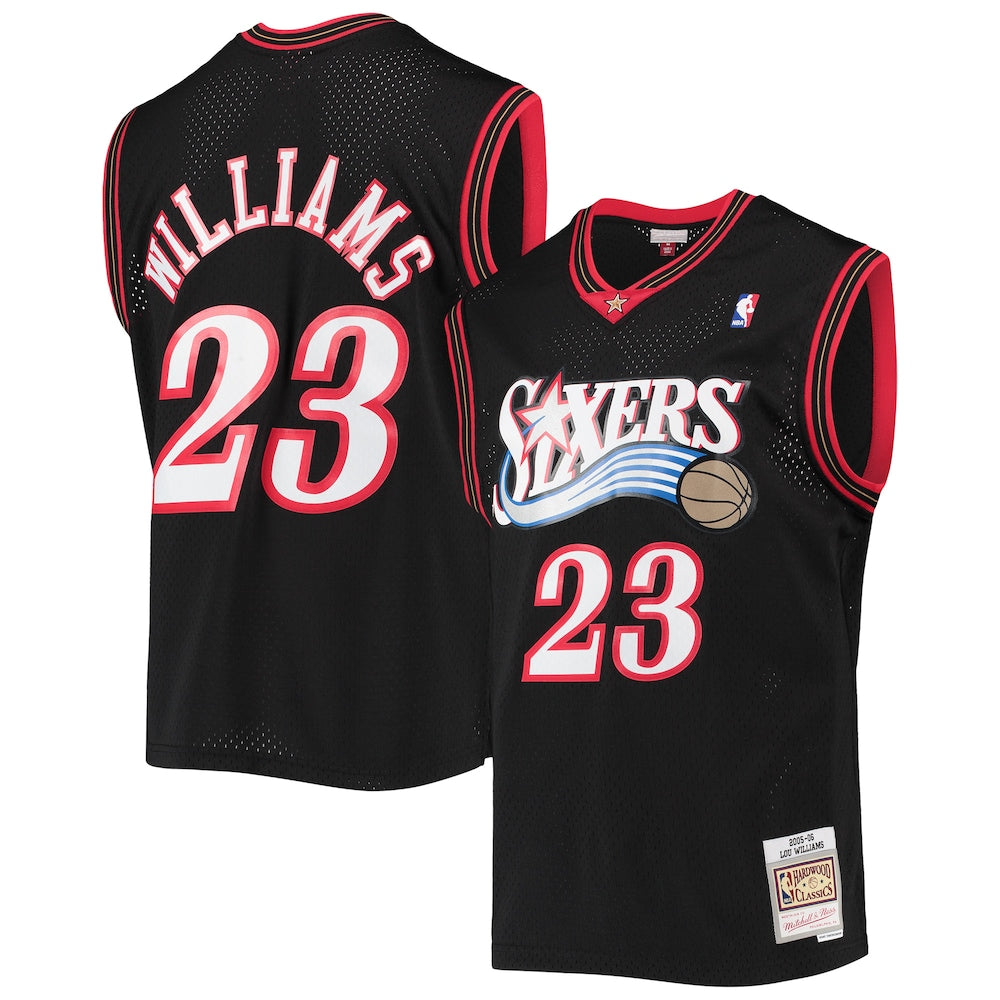 Lou Williams Black Philadelphia 76Ers 2005 06 Hardwood Classics Swingman Jersey | Stitched Jersey RTJS 11799