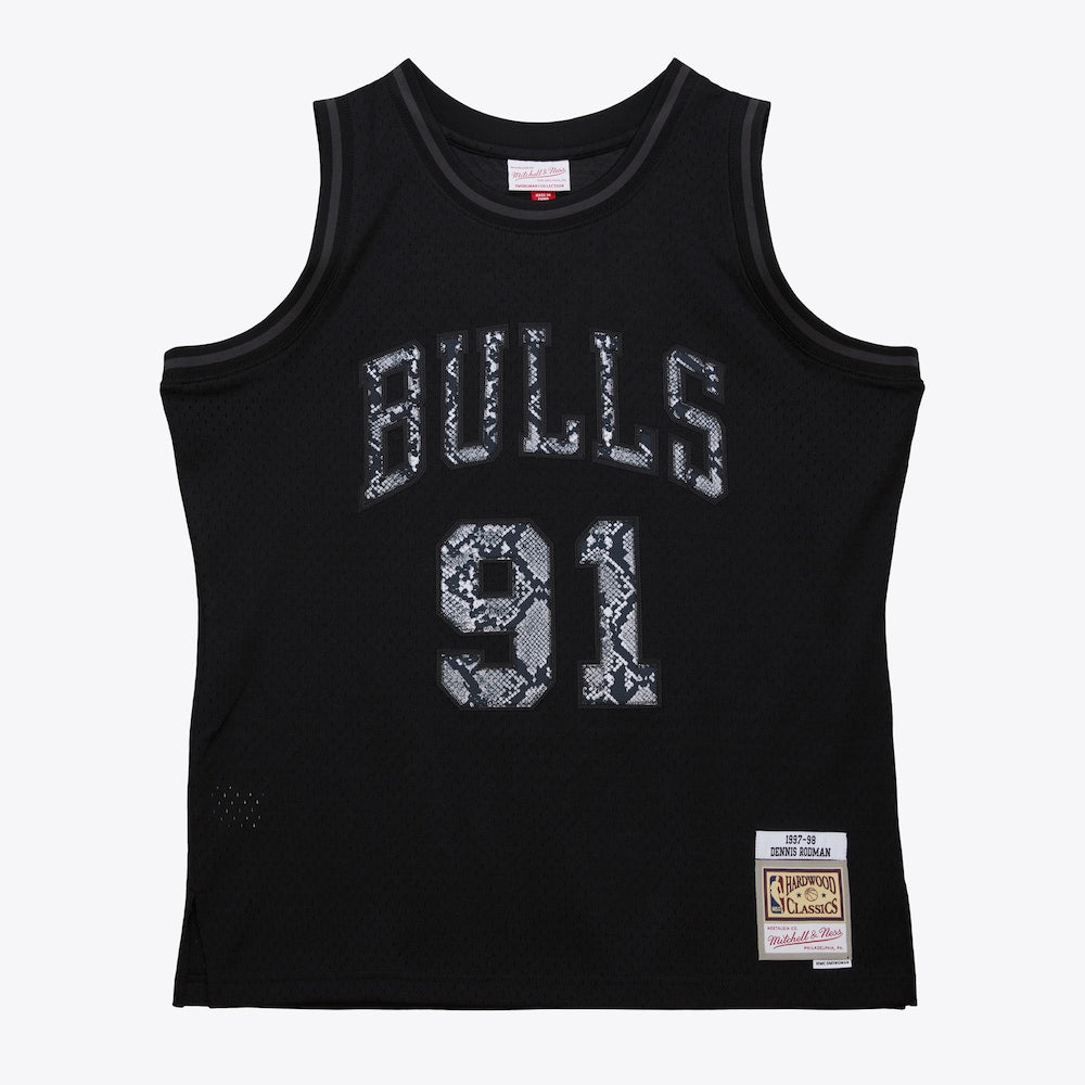 Chicago Bulls Leather Snakeskin Swingman Jersey Dennis Rodman 1997 98 | Stitched Jersey RTJS 11796