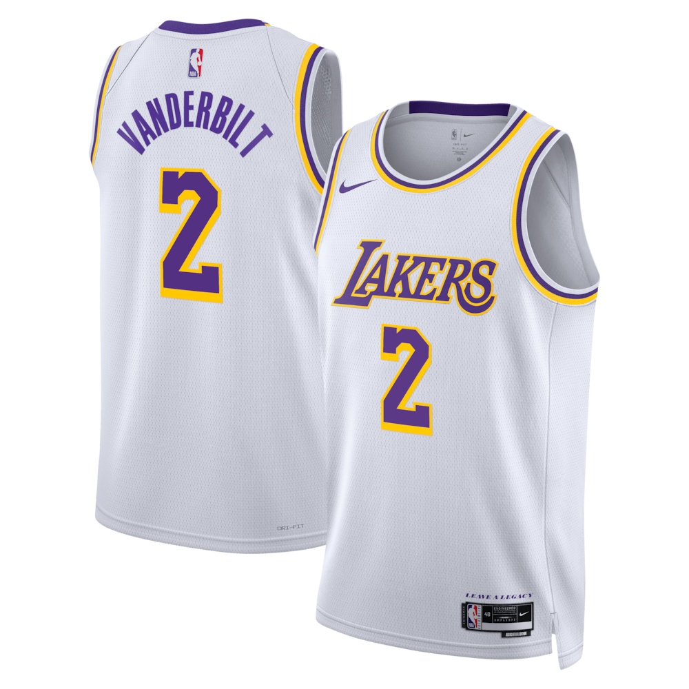 Los Angeles Lakers Association Edition Swingman Jersey White Jarred Vanderbilt Unisex | Stitched Jersey RTJS 11768