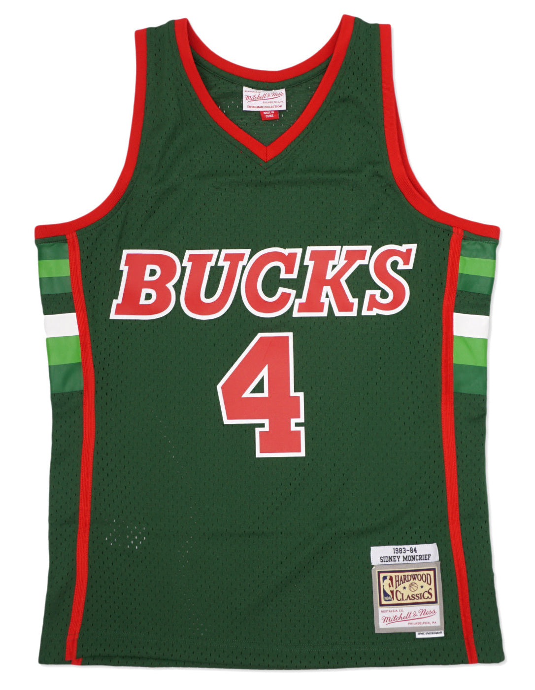 Men's Milwaukee Bucks Sidney Moncrief Mitchell & Ness Green 1983-84 Hardwood Classics Swingman Jersey