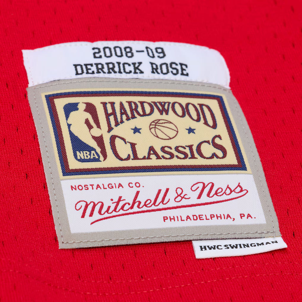 Men's Chicago Bulls Derrick Rose Mitchell & Ness Red 2008 Hardwood Classics Swingman Jersey