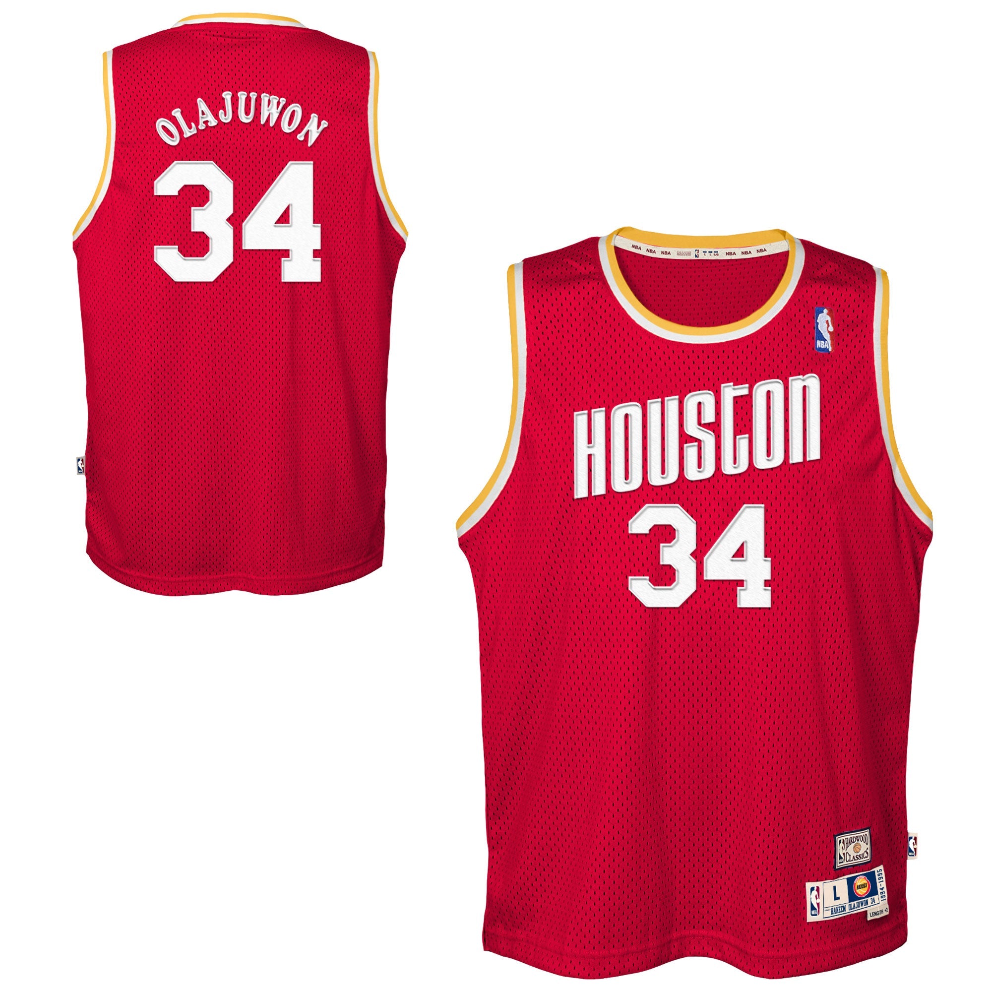 Houston Rockets Hakeem Olajuwon Red 1993-94 Hardwood Classics Swingman Jersey