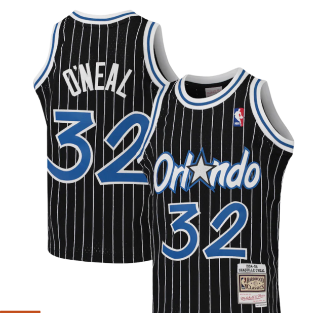 Orlando Magic Shaquille O'Neal Black 1994-95 Hardwood Classics Swingman Jersey