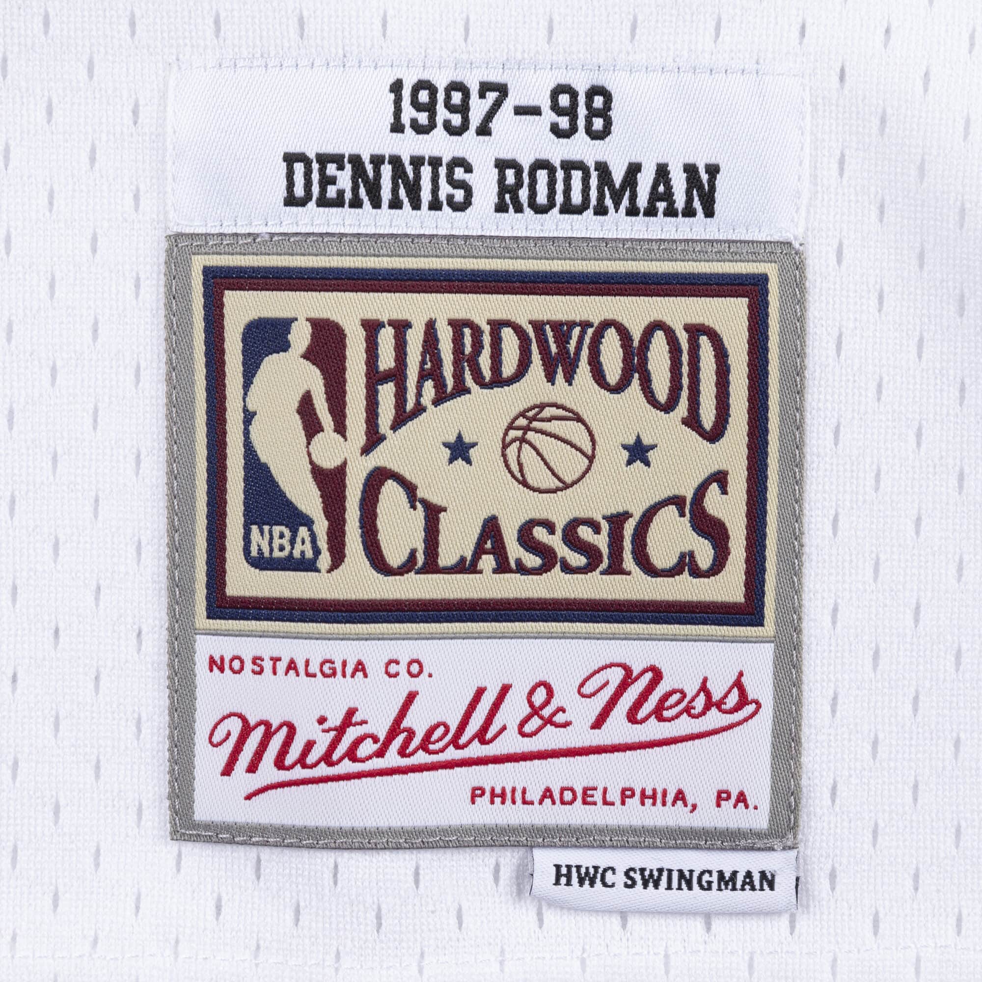 Men's Chicago Bulls Dennis Rodman Mitchell & Ness White 1997-98 Hardwood Classics Swingman Jersey