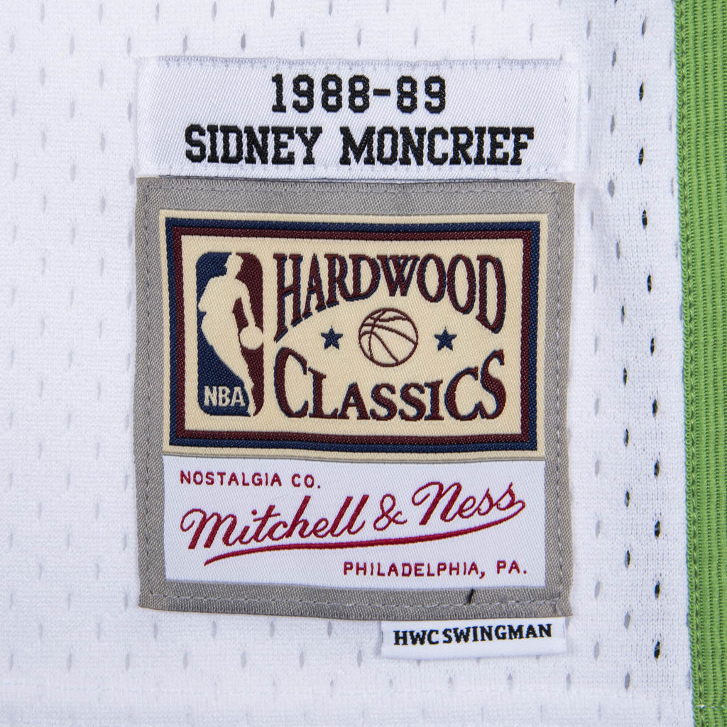 Men's Milwaukee Bucks Sidney Moncrief Mitchell & Ness White 1988-89 Hardwood Classics Swingman Jersey