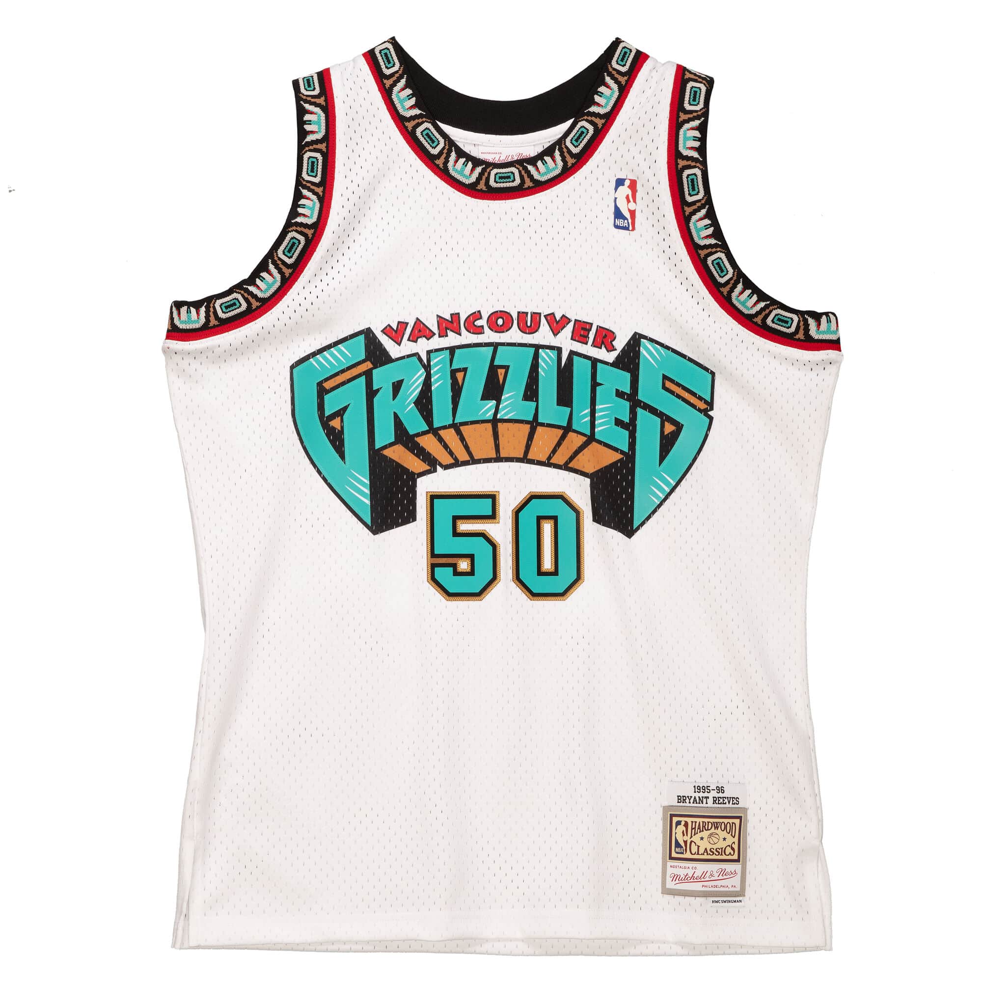 Vancouver Grizzlies Bryant Reeves White 1995-96 Hardwood Classics Swingman Jersey