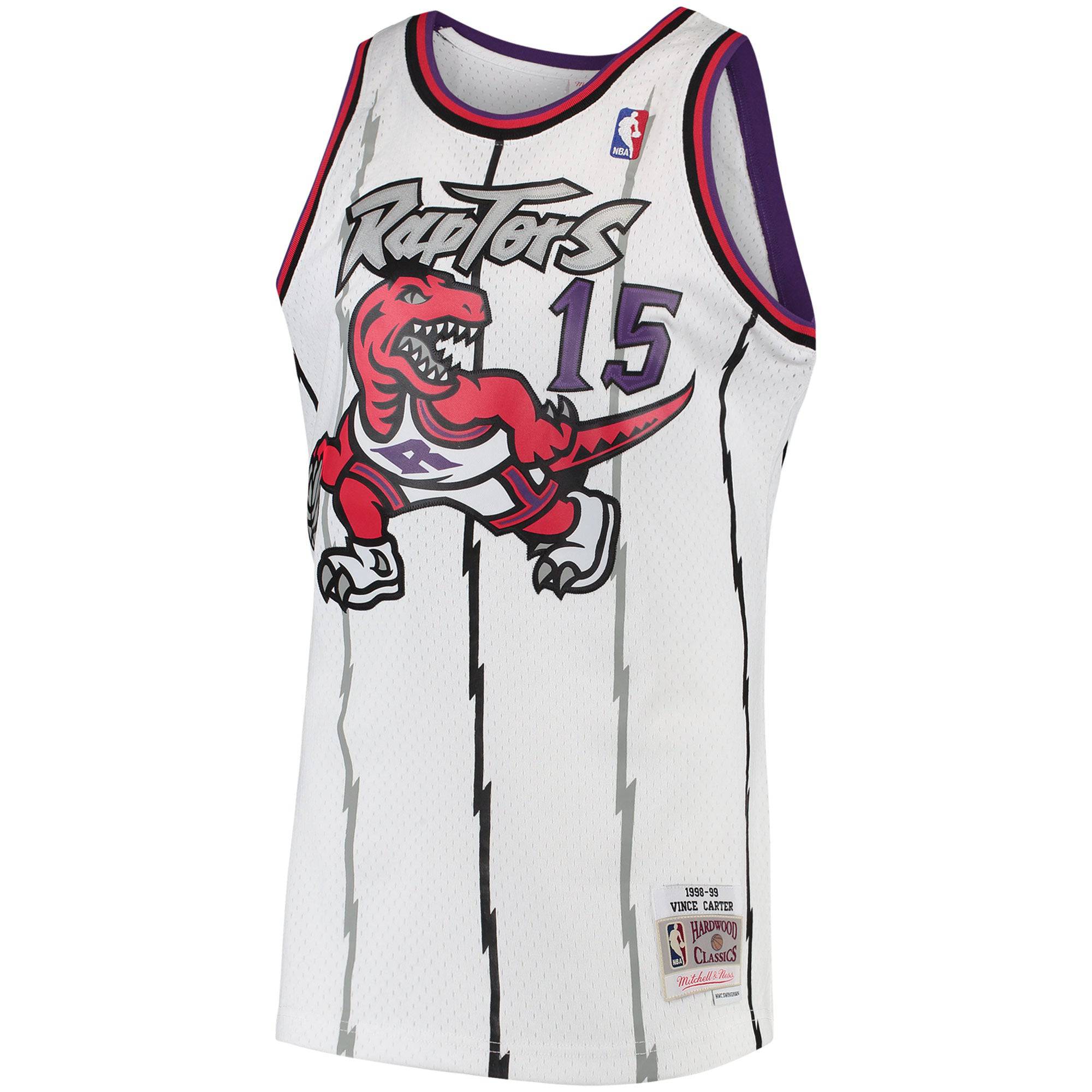 Men's Mitchell & Ness Vince Carter Toronto Raptors White 1997-98 Hardwood Classics Swingman Jersey