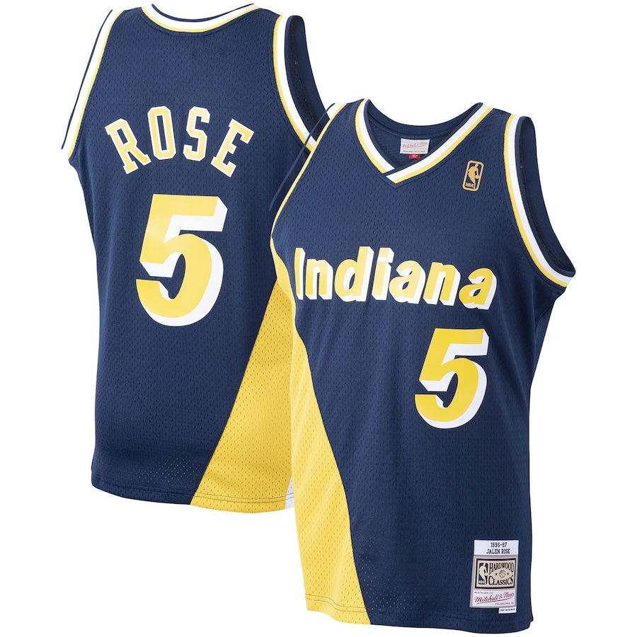 Indiana Pacers Jalen Rose 1996-97 Mitchell & Ness Navy Basketball Jersey
