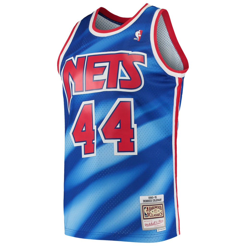 Men's Derrick Coleman New Jersey Nets Mitchell & Ness 1990-91 Hardwood Classics Swingman Jersey - Blue
