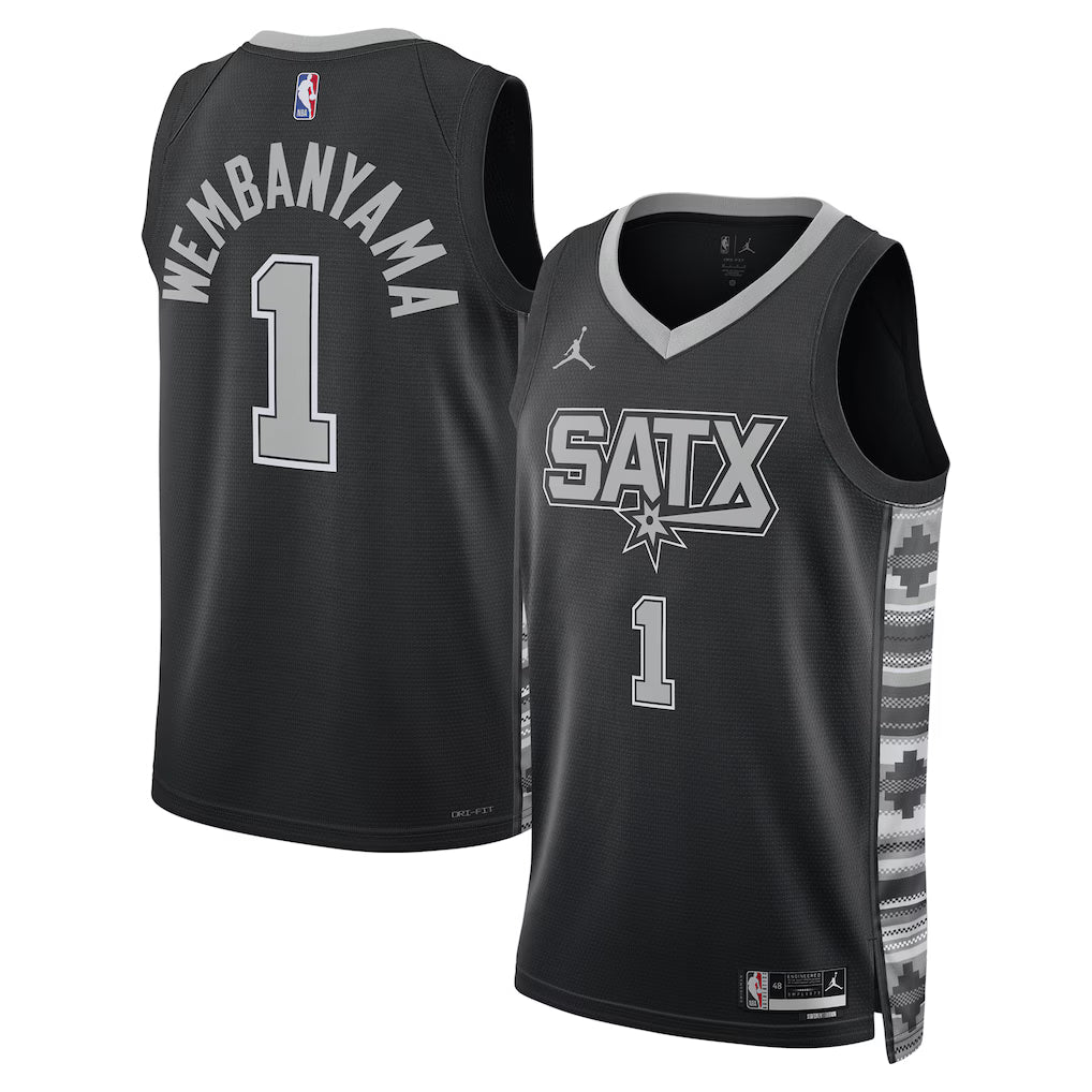 Victor Wembanyama San Antonio Spurs Unisex Jersey - Statement Edition - Black