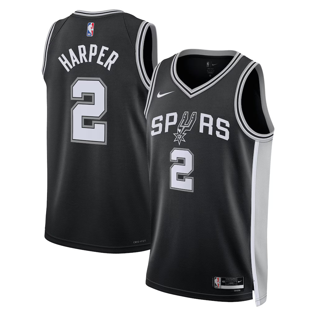 Dylan Harper San Antonio Spurs Unisex 2025 NBA Draft First Round Pick Jersey - Icon Edition - Black