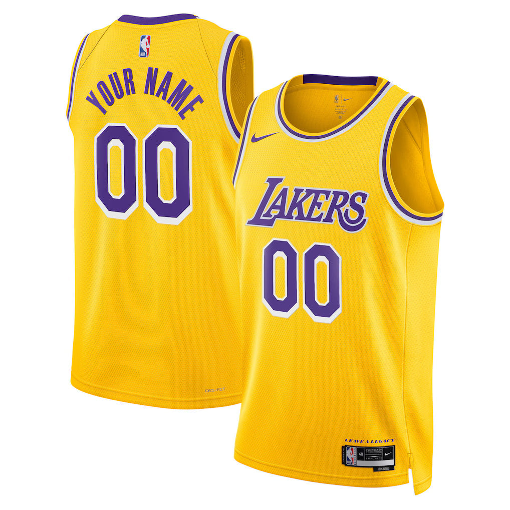 Custom Los Angeles Lakers Custom Jersey - Icon Edition - Gold